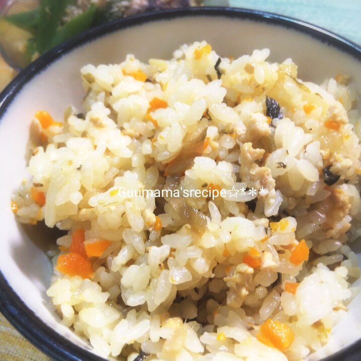 優しい味で食べやすい♡高菜漬の炊き込みご飯